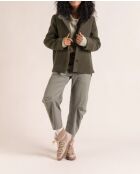 Cormoz cropped bouclette-jas van kaki wolmix