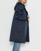 Großer, marineblauer Parka aus Ripstop-Stoff von Caussade