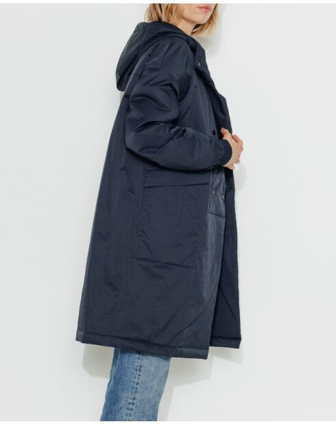 Großer, marineblauer Parka aus Ripstop-Stoff von Caussade