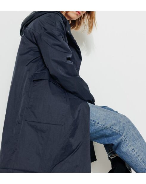 Großer, marineblauer Parka aus Ripstop-Stoff von Caussade