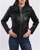 Schwarze Appoline-Lederjacke