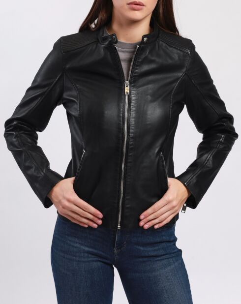 Schwarze Appoline-Lederjacke