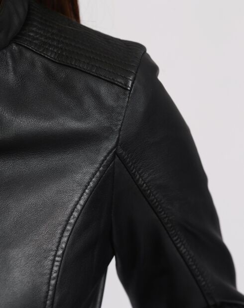 Schwarze Appoline-Lederjacke