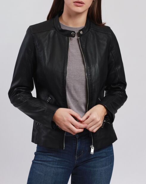 Schwarze Appoline-Lederjacke