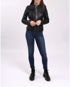 Schwarze Appoline-Lederjacke