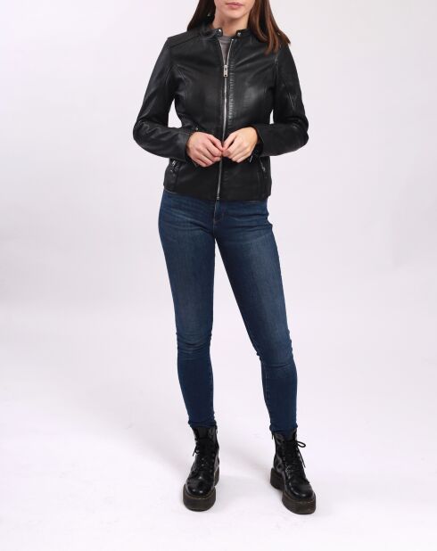 Schwarze Appoline-Lederjacke