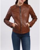 Appoline cognac leren jas