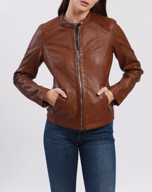 Appoline cognac leren jas