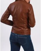 Appoline cognac leren jas