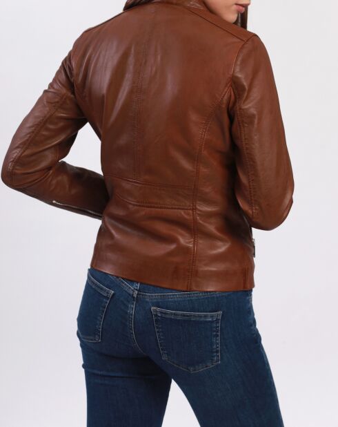 Appoline cognac leren jas