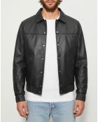 Chaqueta de cuero Yan negra