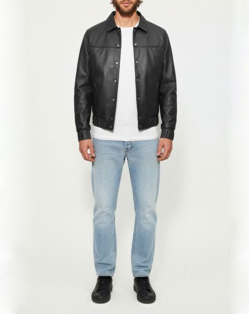 Chaqueta de cuero Yan negra