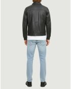 Chaqueta de cuero Yan negra