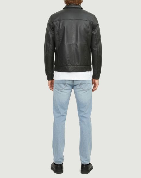 Chaqueta de cuero Yan negra