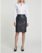 Zwarte leren maxirok van Bangaly