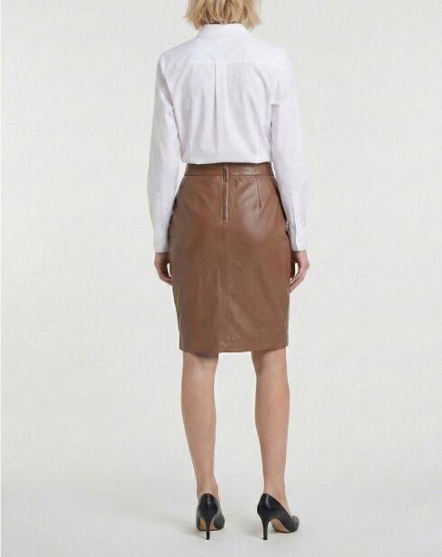 Bangaly cognac leren lange rok