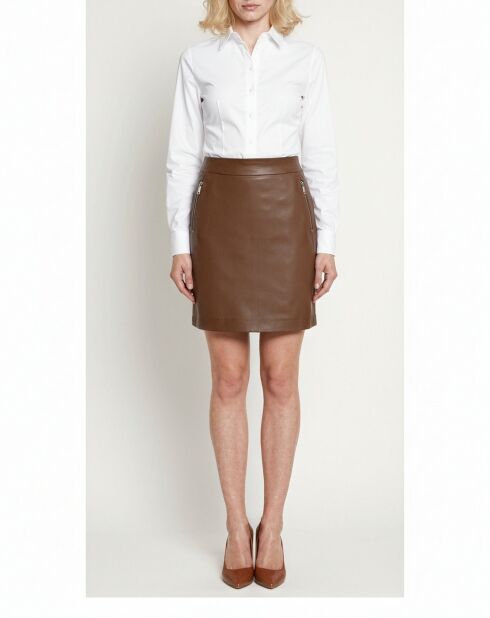 Blana Cognac leren rok