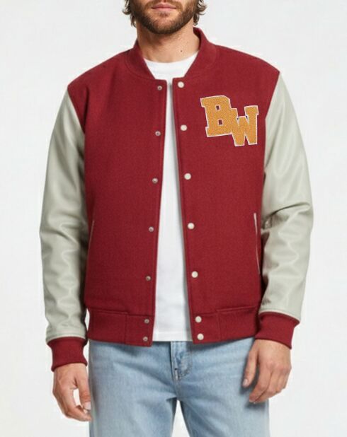 Teddy en Laine & Cuir Char rouge