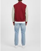 Teddy en Laine & Cuir Char rouge