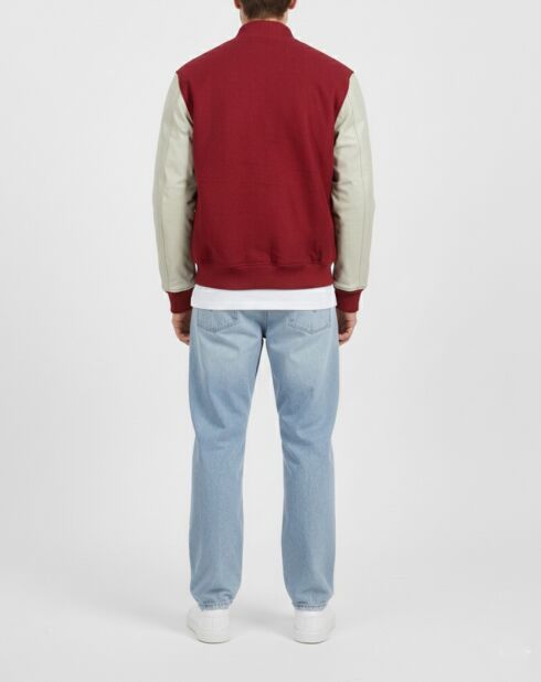 Teddy en Laine & Cuir Char rouge