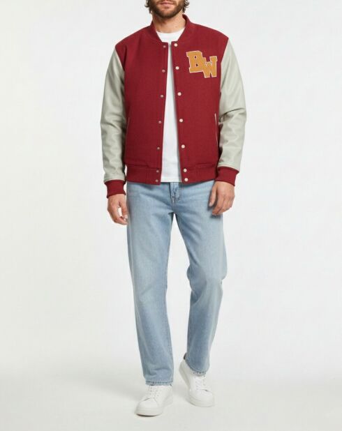 Teddy en Laine & Cuir Char rouge