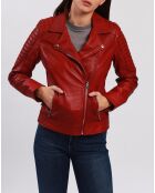 Brithney Red Leather Perfecto