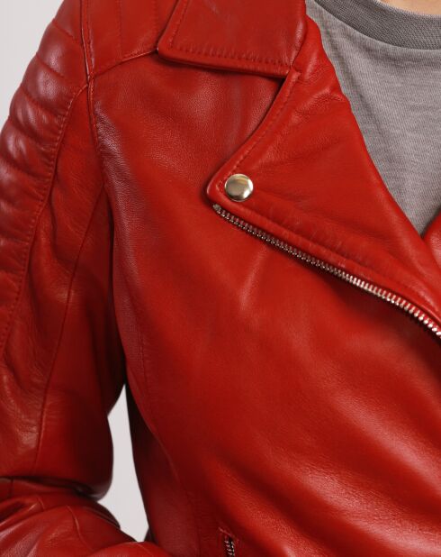 Brithney Red Leather Perfecto