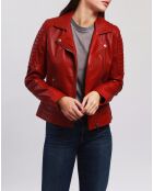 Brithney Red Leather Perfecto