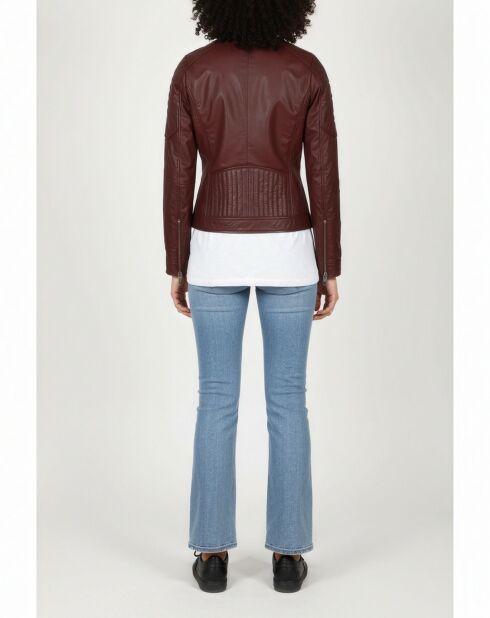 Giacca in pelle bordeaux Betty