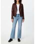 Chaqueta Betty de piel burdeos