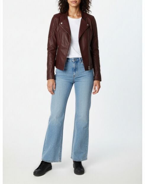 Giacca in pelle bordeaux Betty