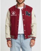 Peluche de lana y cuero marrón rojizo