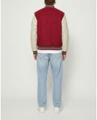 Peluche de lana y cuero marrón rojizo