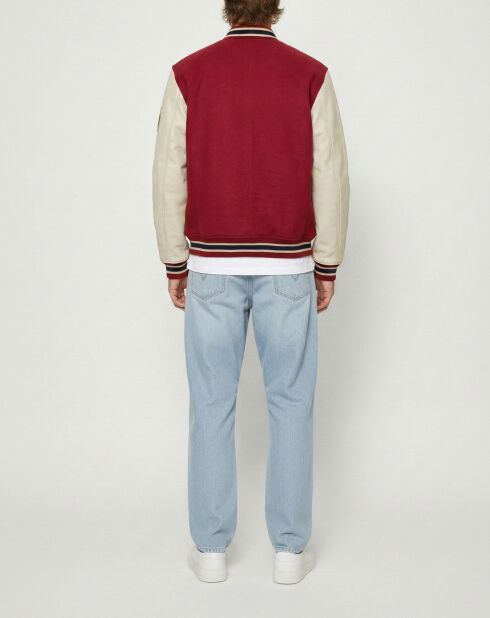 Peluche de lana y cuero marrón rojizo