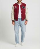 Peluche de lana y cuero marrón rojizo