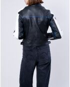 Zwart/wit Fulvia oversized leren jack