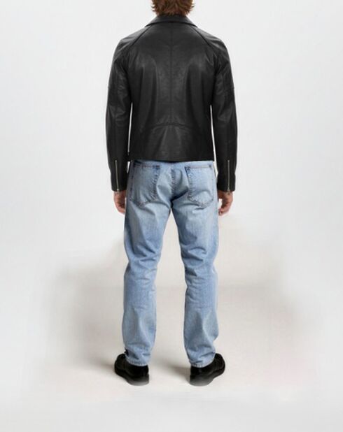 Schwarze Bikerjacke aus Leder für Kinder