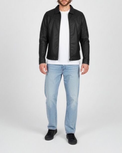 Schwarze Bikerjacke aus Leder für Kinder