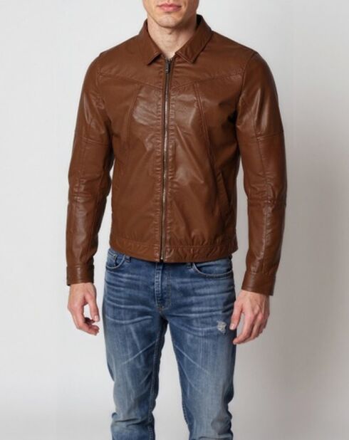 Cognacfarbene Lederjacke Micky