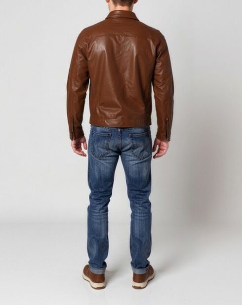 Cognacfarbene Lederjacke Micky