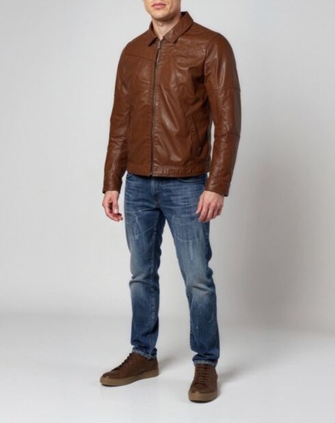 Cognacfarbene Lederjacke Micky