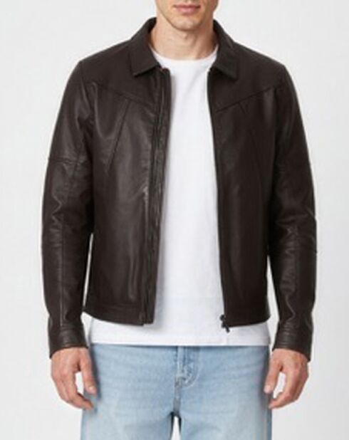 Dunkelbraune Micky Lederjacke