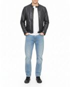 Schwarze Zachary Lederjacke