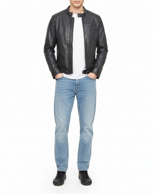 Schwarze Zachary Lederjacke