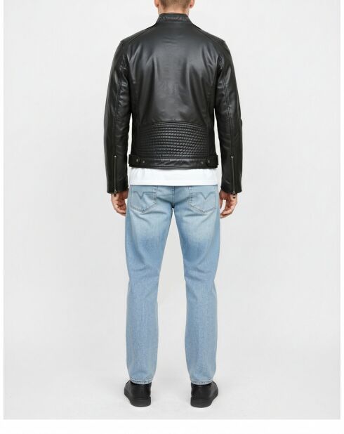 Schwarze Zachary Lederjacke