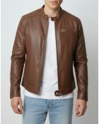 Veste en Cuir Zachary cognac