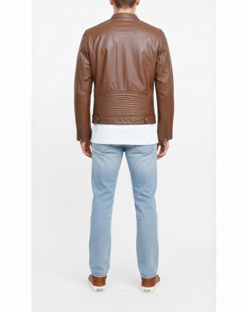 Veste en Cuir Zachary cognac