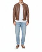 Veste en Cuir Zachary cognac