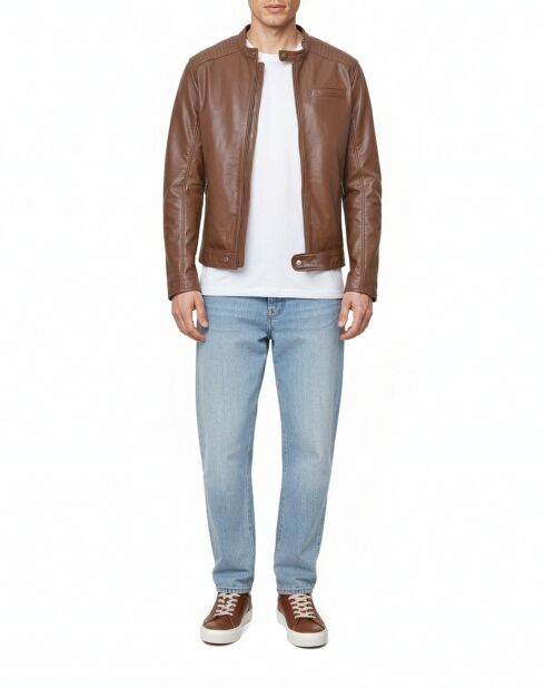 Veste en Cuir Zachary cognac