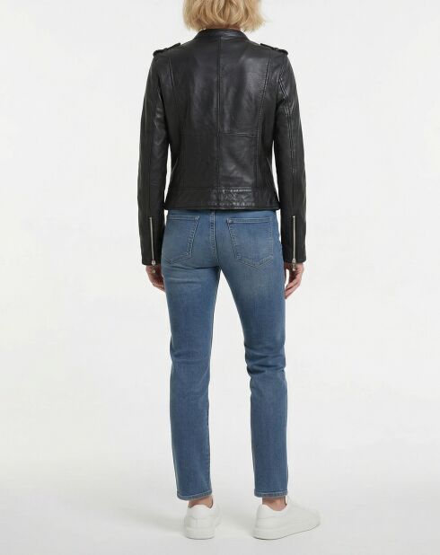 Giacca in pelle nera Chaya